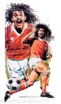 Gullit recognisable for his dreadlocks and moustache captained the Netherlands national team to victory in the UEFA Euro 88. He played 68 times for his Country scoring 17 goals from midfield. In 1987 he moved from PSV to AC Milan for a world record transfer fee teaming up with dutch colleagues Marco Van Basten and Frank Rijkaard. The formidable trio helped Milan win three Serie A titles and Two European Cups. In 1996 he signed and won an FA Cup with Chelsea before becoming the clubs player manager preaching Sexy Football. Gullit won the Balon d'or in 1987
